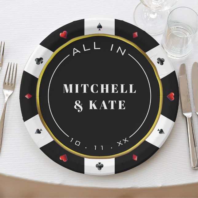 Plato De Papel Boda de Chip de Poker (Poker Chip Wedding Paper Plates
)