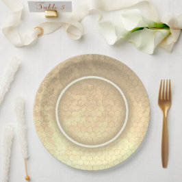 Plato De Papel Boda de damasco de Honeycomb