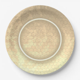 Plato De Papel Boda de damasco de Honeycomb