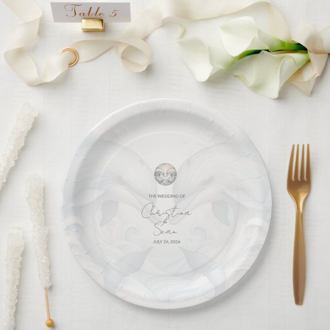 Plato De Papel Boda de delfín Whimsy moderno (Boda)