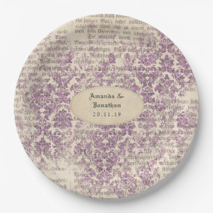 Plato De Papel Boda de efímera lavanda
