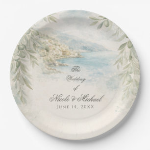 Plato De Papel Boda de ensueño en Amalfi — Estilo Mediterráneo Co
