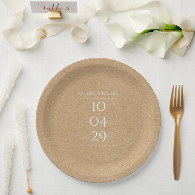 Plato De Papel Boda de fechas especiales rusticas (Boda)