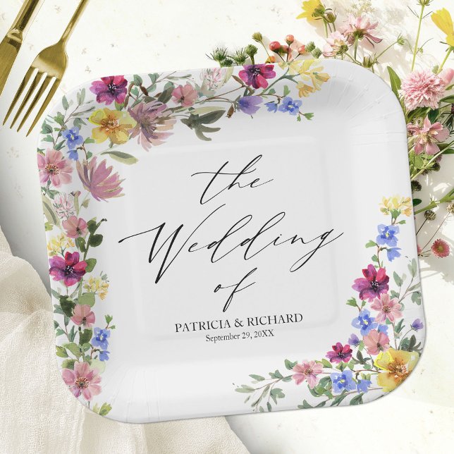 Plato De Papel Boda de flores silvestres boho (Subido por el creador)
