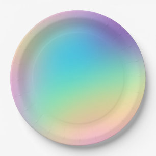 Plato De Papel Boda de gradiente de arcoiris Pastel
