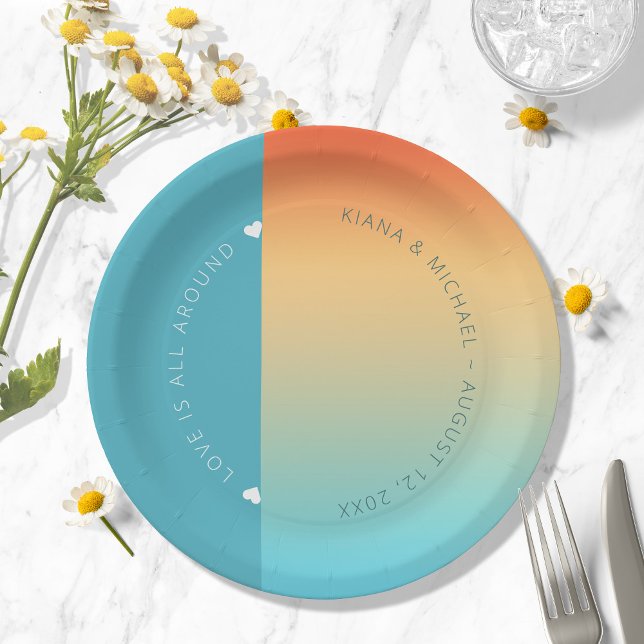 Plato De Papel Boda de gradiente de humor Sky tropical ID741 (Subido por el creador)