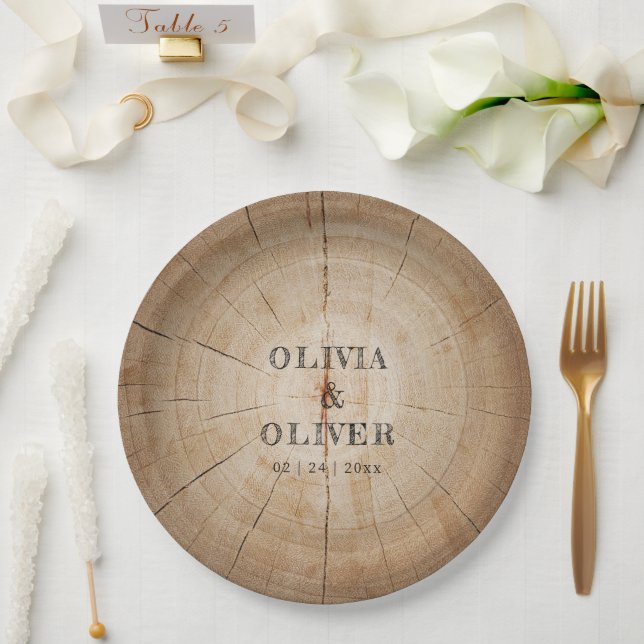 Plato De Papel Boda de granero rústico (Boda)