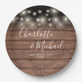 Plato De Papel Boda de guiones de firma de maderas rusas