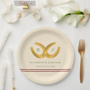 Plato De Papel Boda de herradura occidental