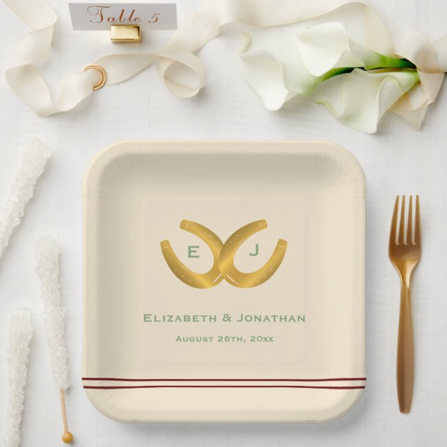 Plato De Papel Boda de herradura occidental (Boda)