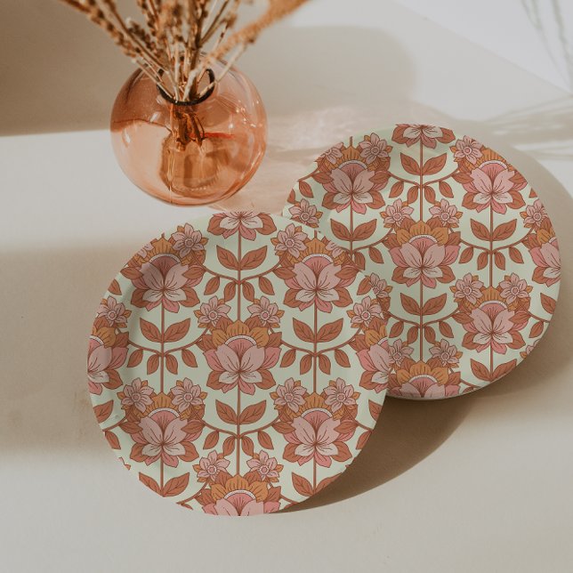 Plato De Papel boda de inspiración retro de los años 70 (70s Retro Inspired Wedding Paper Plates, Vintage Wedding Plates, Groovy Wedding Decor)