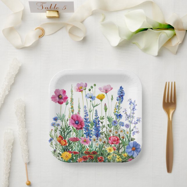 Plato De Papel boda de jardín floral (Boda)