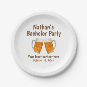 Plato De Papel Boda de la cerveza Bacheler Party Cheer