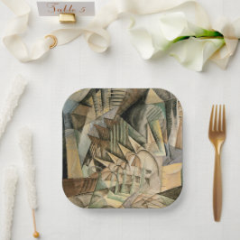 Plato De Papel Boda de la época, colores de los tonos de la tierr