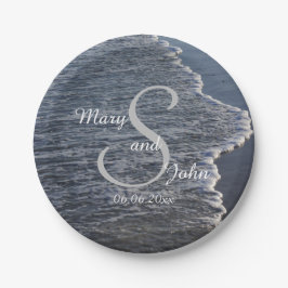 Plato De Papel Boda de la línea costera