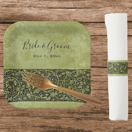 Plato De Papel Boda de la Vintage, Flor Victoriana