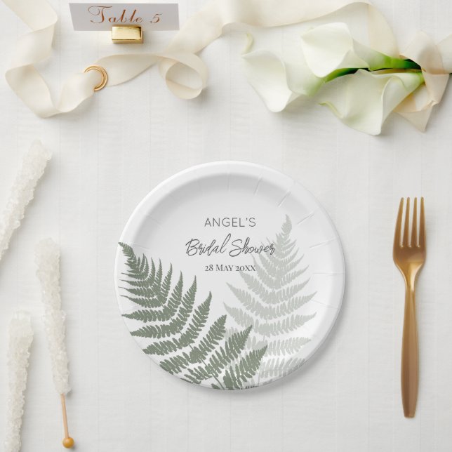 Plato De Papel Boda de los Ferinos Verdes Forestales (Boda)