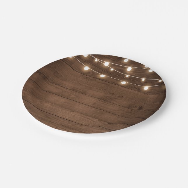 Plato De Papel Boda de luces rusticas Mason Jar String (Angular)