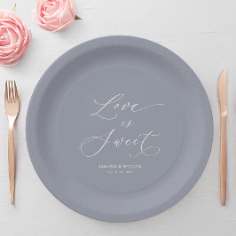 Plato De Papel Boda de lujo "El amor es dulce"