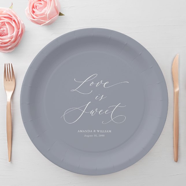 Plato De Papel Boda de lujo "El amor es dulce" (Subido por el creador)