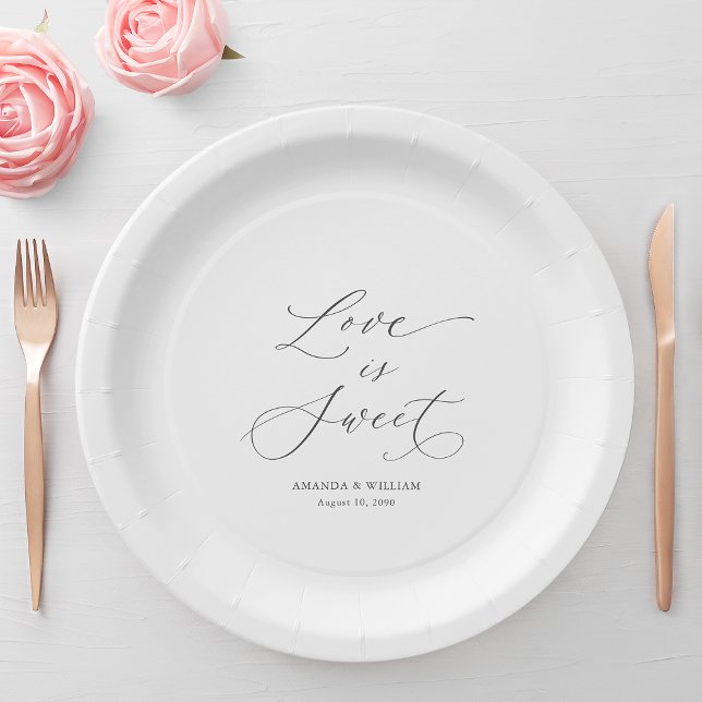 Plato De Papel Boda de lujo "El amor es dulce" (Subido por el creador)