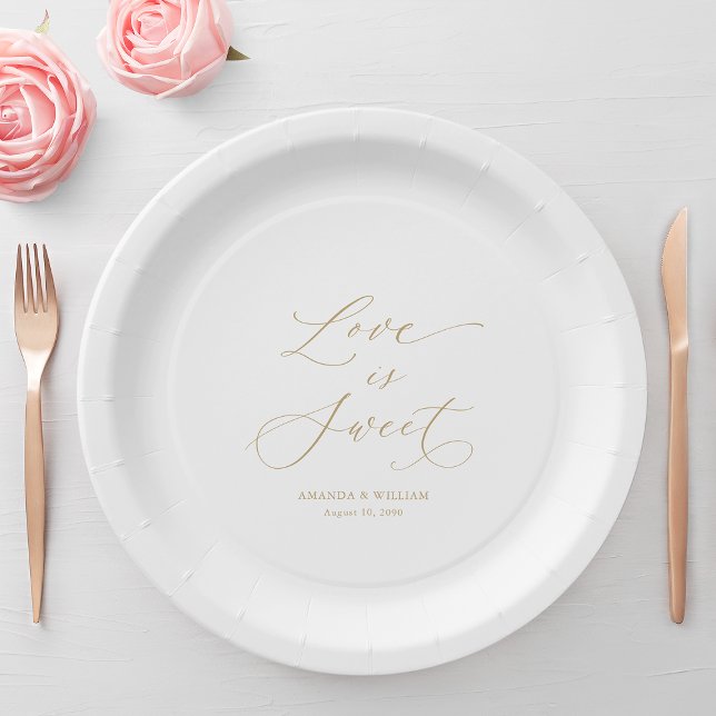 Plato De Papel Boda de lujo "El amor es dulce" (Subido por el creador)