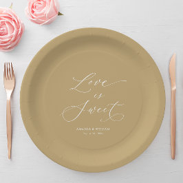 Plato De Papel Boda de lujo "El amor es dulce"
