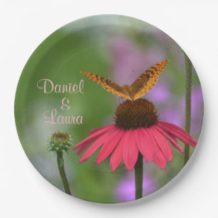 Plato De Papel Boda de mariposa de jardín