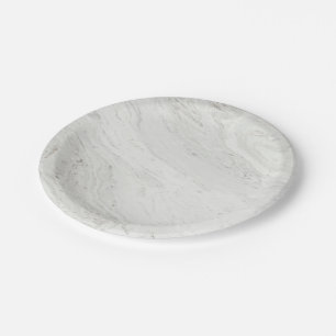 Plato De Papel Boda de mármol blanco