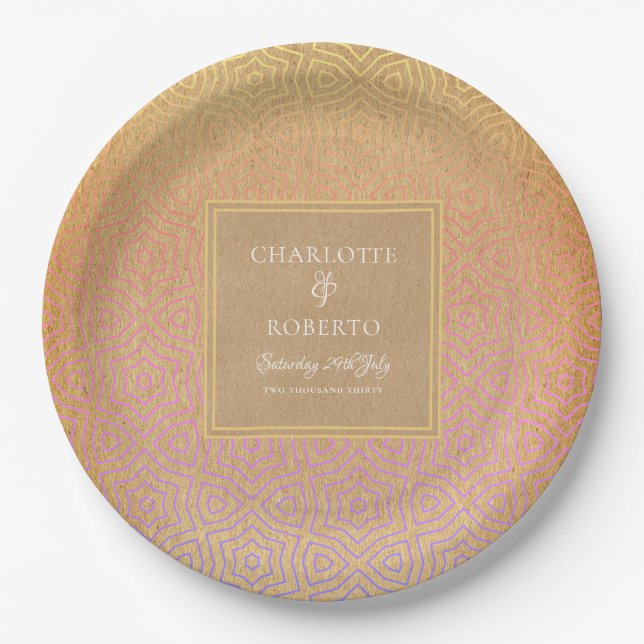 Plato De Papel Boda de Moda del desierto marroquí (Anverso)