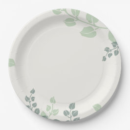 Plato De Papel Boda de monograma verde
