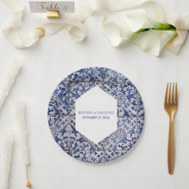 Plato De Papel Boda de mosaicos rusos portugueses