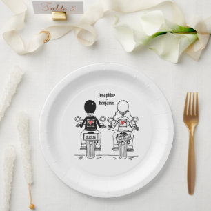 Plato De Papel Boda de Motocicleta para Moteros