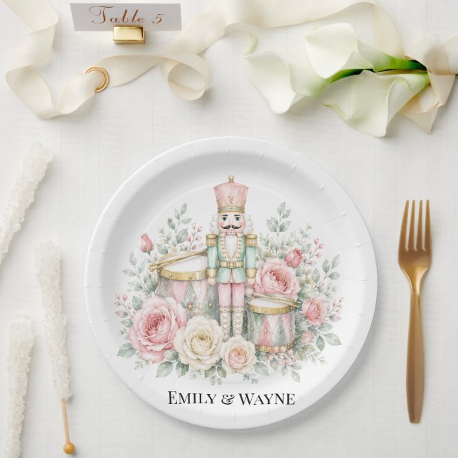 Plato De Papel Boda de Navidad Cascanueces Pastel (Boda)