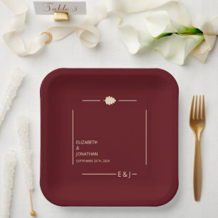 Plato De Papel Boda de otoño en Borgoña