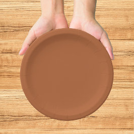 Plato De Papel Boda de Otoño Moderna en Terracota Naranja Quemado