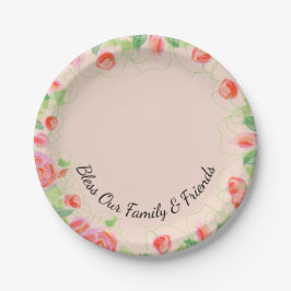 Plato De Papel Boda De Papel Bendice A Nuestra Familia Y Amigos