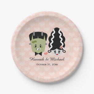 Plato De Papel Boda de parejas Frankenstein