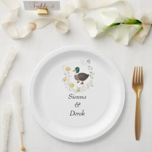 Plato De Papel Boda de Pato Silvestre de Flor Silvestre