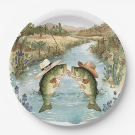 Plato De Papel Boda de Pesca en Texas