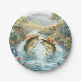 Plato De Papel Boda de Pesca en Texas