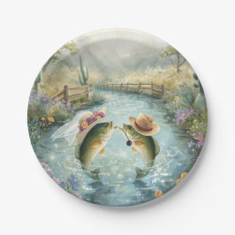 Plato De Papel Boda de Pesca en Texas