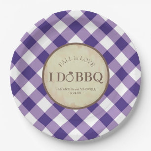 Plato De Papel Boda de picnic Rustic Gingham BBQ