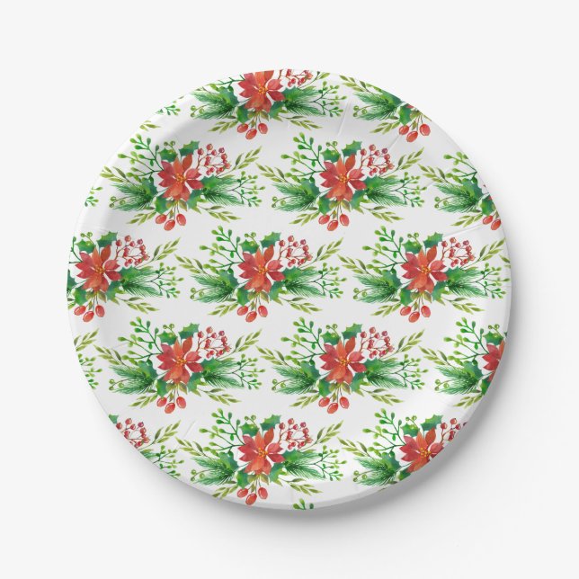 Plato De Papel Boda de Poinsettia (Anverso)