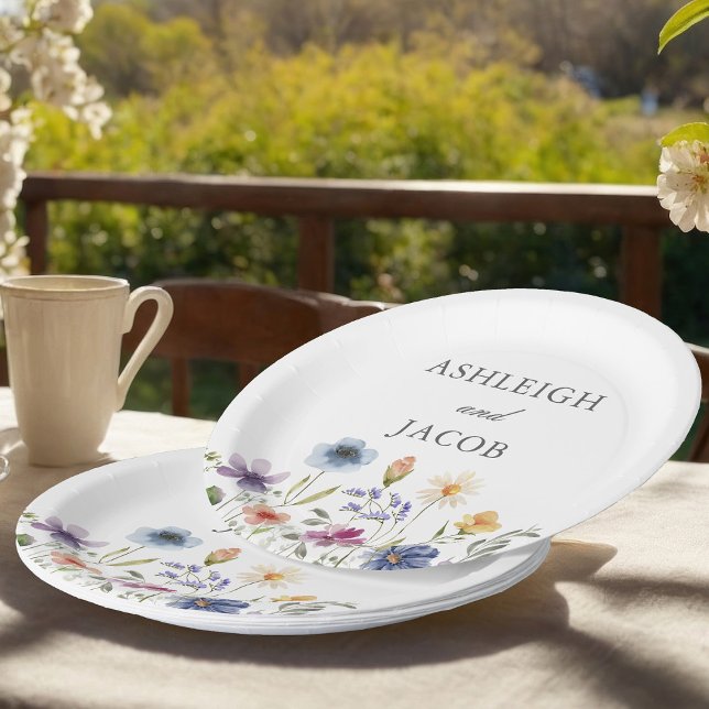 Plato De Papel Boda de primavera de flores silvestres elegantes p (Subido por el creador)