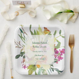 Plato De Papel Boda de ramo de primavera