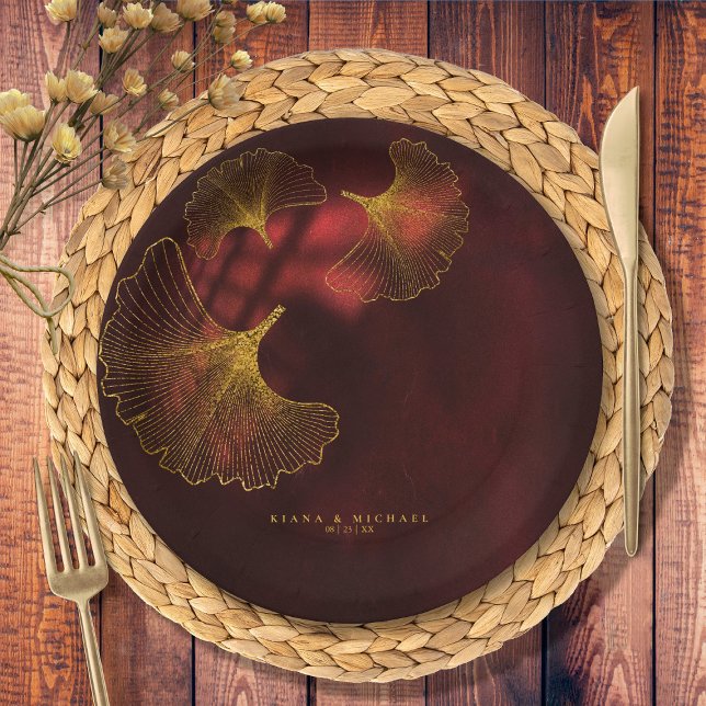 Plato De Papel Boda de Romance de la Luna2 Borgoña ID881 (Subido por el creador)