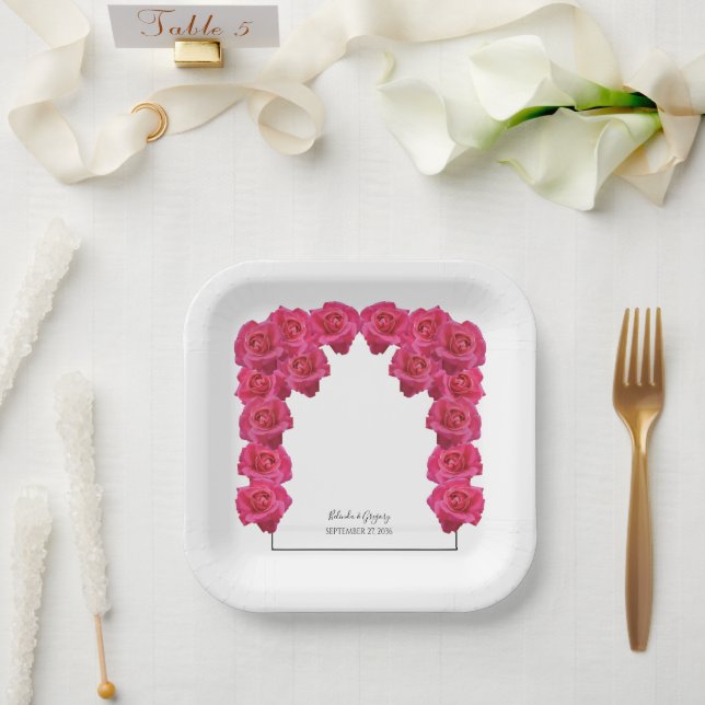 Plato De Papel Boda de rosas rusas (Boda)