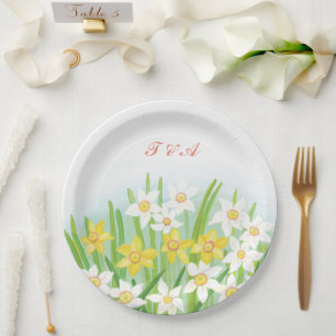Plato De Papel Boda de Spring Daffodils