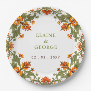Plato De Papel Boda de Talavera Verde Fiesta Mexicana